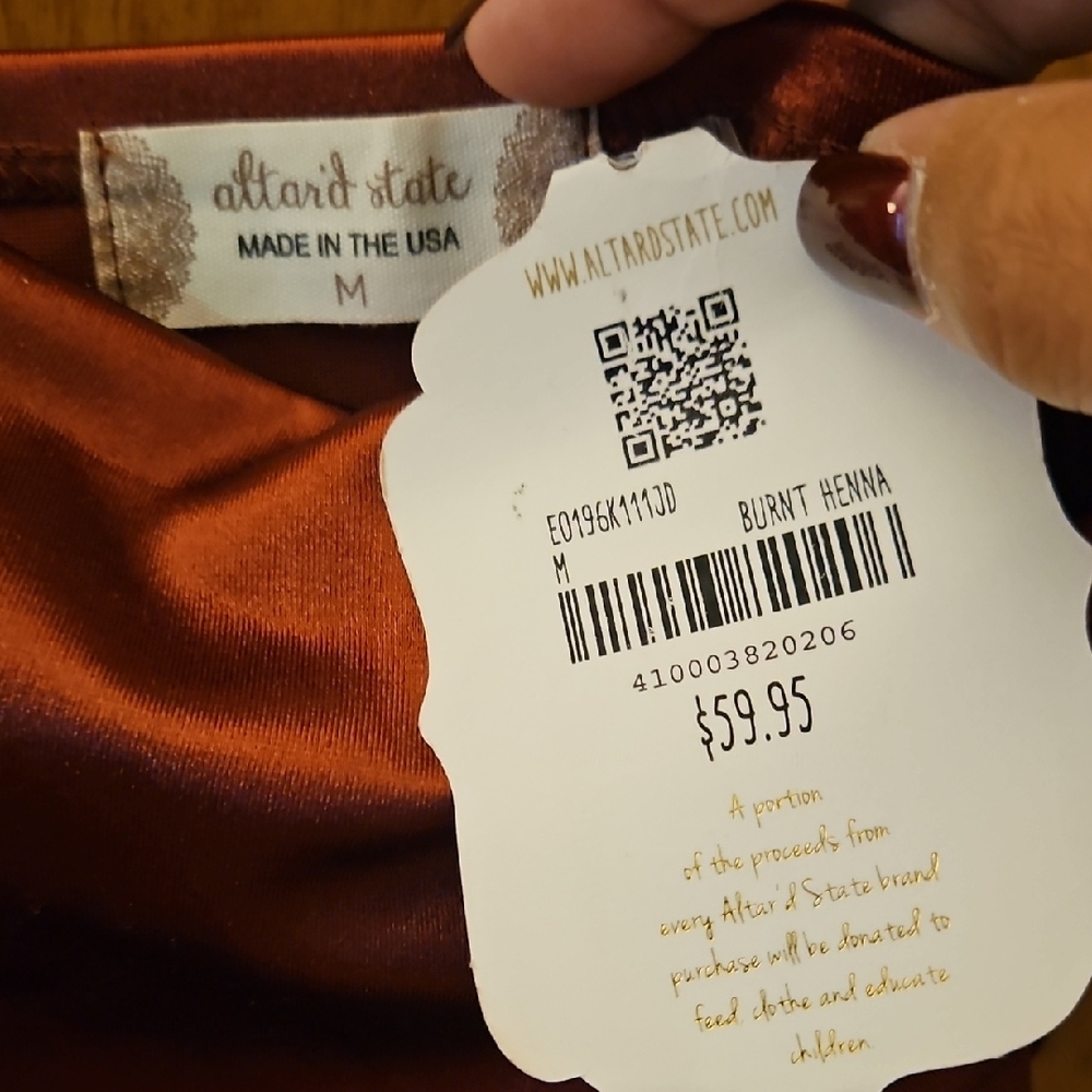 Altar'd State Wine Satin Mini Dress - Picture 2 of 6